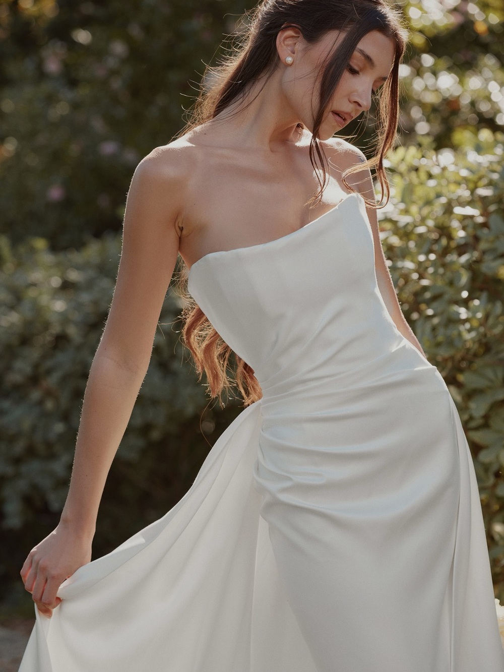 House of CB SABRINA Ivory Satin Strapless Bridal Gown NWT - Picture 3 of 16